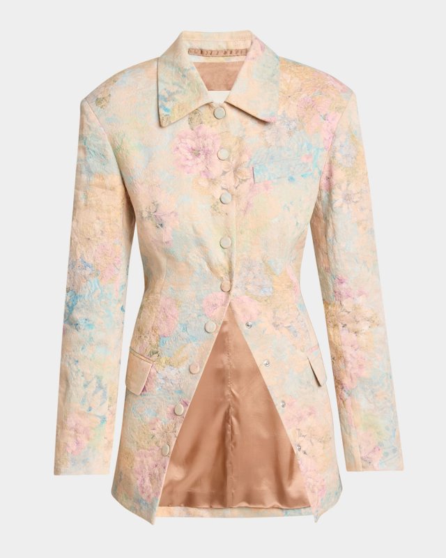 Benny Floral Jacquard Single-Breasted Jacket